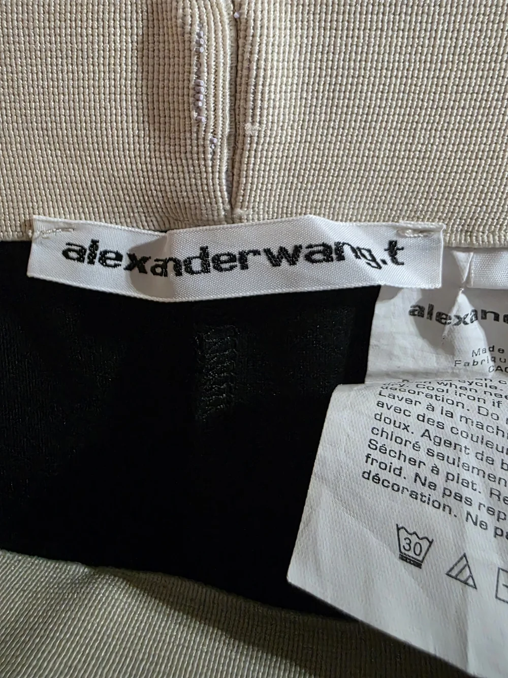 Alexander Wang.T Black Logo Waistband Biker Shorts Cotton Size L